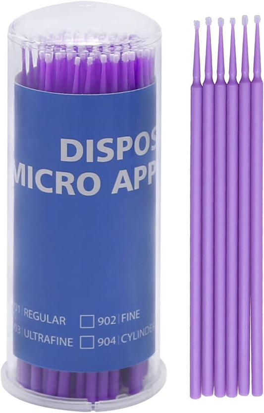 Touch Up Paint Brushes for Automotive Paint Chip Repair Disposable Micro Applicators (S:1.5mm, Purple)-100 Pieces