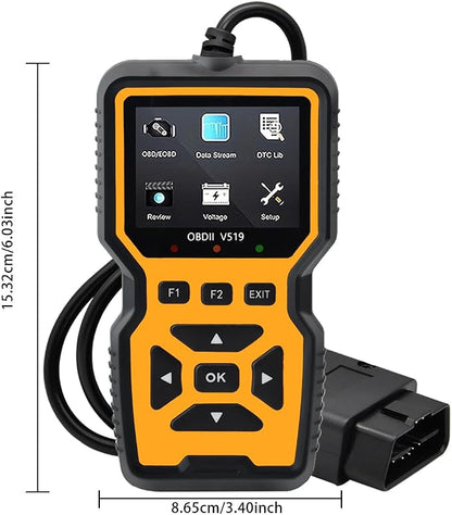 OBD2 Scanner Diagnostic Tool - Check Engine Light Code Reader, Reset Function, Data Stream, I/M Readiness, Full Features, Modes 6 & 8, for All 1996+ Vehicles, Automotriz Scanner