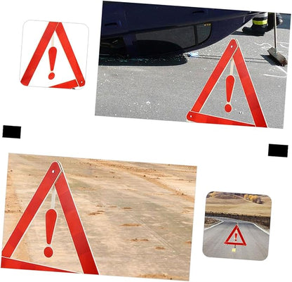 4pcs Car Safety Triangle Roadside Car Kit Reflective Decals Emergency Warning Sign