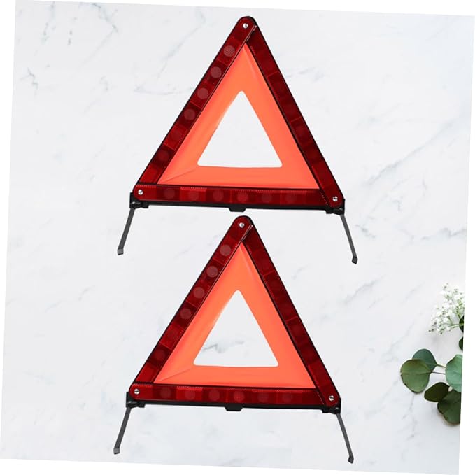 Healifty 2pcs Emergency Roadside Kit Car Warning Sign Triangle Road Safety Warning Triangle for Vehicles