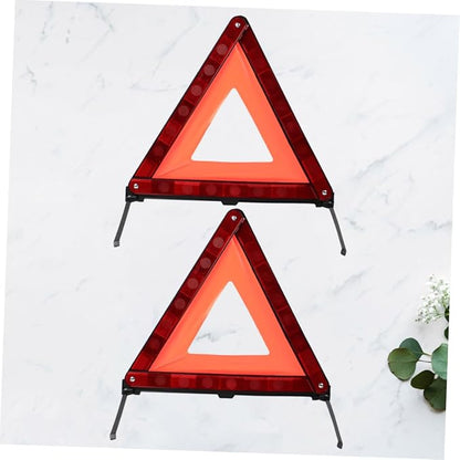 Healifty 2pcs Emergency Roadside Kit Car Warning Sign Triangle Road Safety Warning Triangle for Vehicles