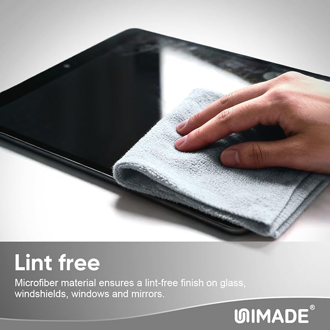 UNIMADE Microfiber Cleaning Cloth, 100 Sheets Microfiber Towels for Cars Commercial Grade Washcloths Lint-Free Bulk Shop Towel Cleaning Rags for Household Restaurant Garage Housekeeping, 11"x 9", Grey