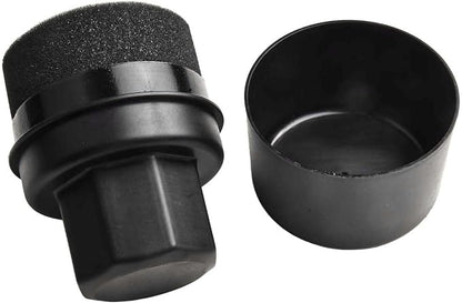 Wheel Tire Sponge Brush for Car Polishing and Waxing with Protective Lid, Featuring Curved and Flat Shape Applicators (Black trim)