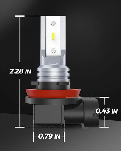 Marsauto H11 H8 H16 LED Fog Light Bulbs, 6000k Xenon White, Superior Bright CSP Chips 360-degree Illumination DRL, Halogen Bulbs Replacement for Cars,Trucks, Side Marker & Parking Light Combos