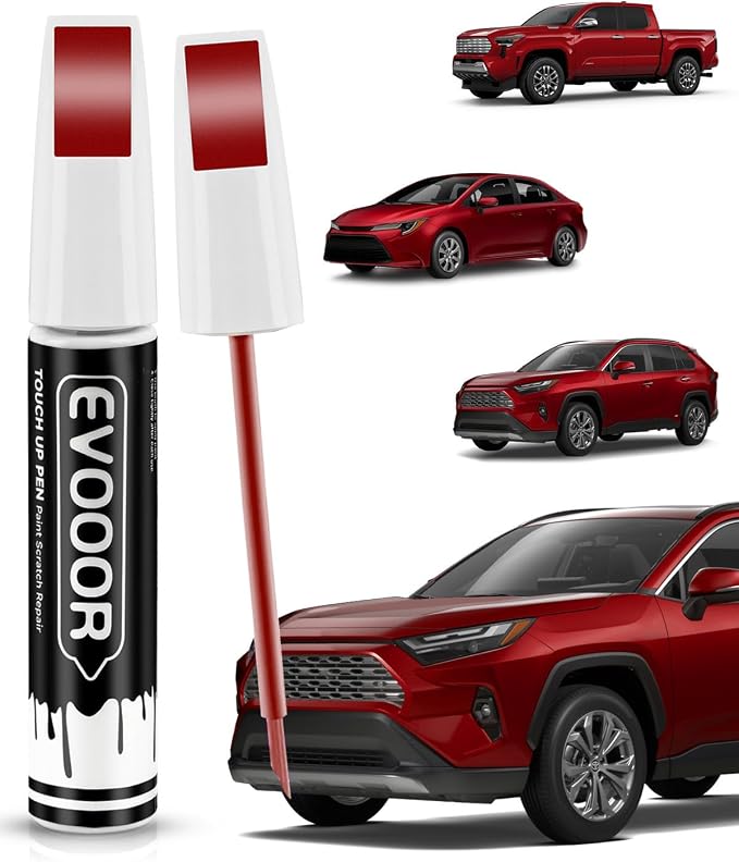 3R3 Barcelona Red Pearl Touch Up Paint Compatible with Toyota Exact Match 2 in 1 Touch up Paint for Chips and Nicks Repair