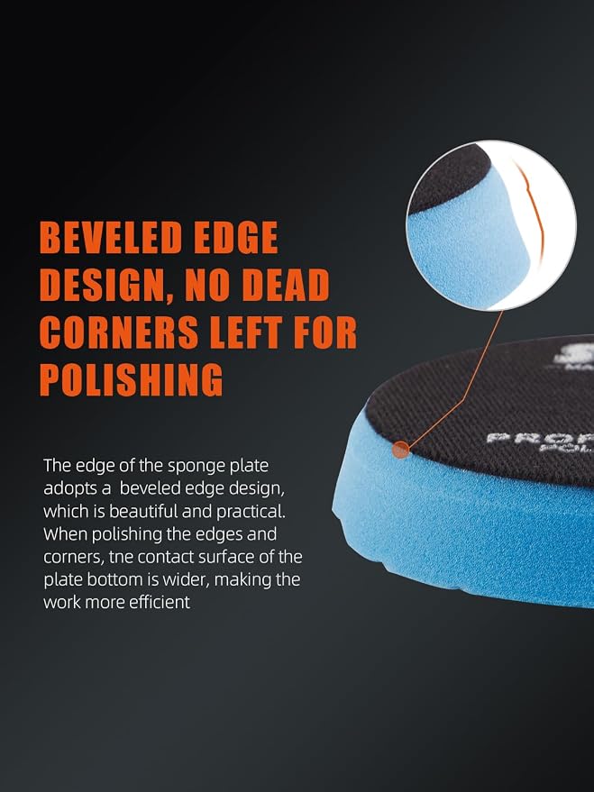 Polishing Pads, 5Pc 6 Inch 150mm Orbital Buffer Polisher Pads and 1Pc Microfiber Buffing Pads, Foam Polish Pad for Compounding, Polishing and Waxing, for 6''/150mm Backing Plate Car Polisher -TPPMIX