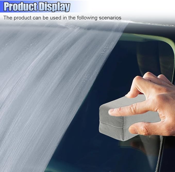 Suede Microfiber Applicator Pad, Multi-Purpose Ceramic Spray Coating Sponge Pads, Car Detailing Sponge for Car Paint, Metal, Plastic Trim, Applying Wax, Sealants, Other Conditioners (2PCS)