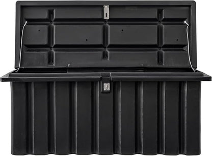 Buyers Products 1712250 Poly Outdoor Multi-Purpose All Weather Utility Storage Bin Box, 8.4 cu. Ft, Job Site Box, Outdoor Storage and Organizer, Made in USA, Black