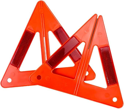 3 Piece 3D Plastic Warning Triangle for Road Safety and Emergency || High Visibility and Economical || Great for Laymen Use