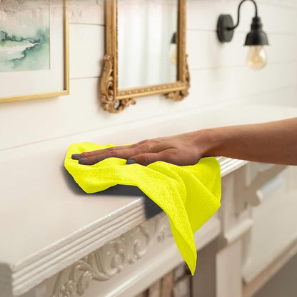 Avalon Towels Microfiber Cleaning Cloths (Value Pack of 12) - Size 12 x 12 Inches, Highly Absorbent Cleaning Rags, Lint Free, Reusable and Washable, Microfiber Towels for Cars