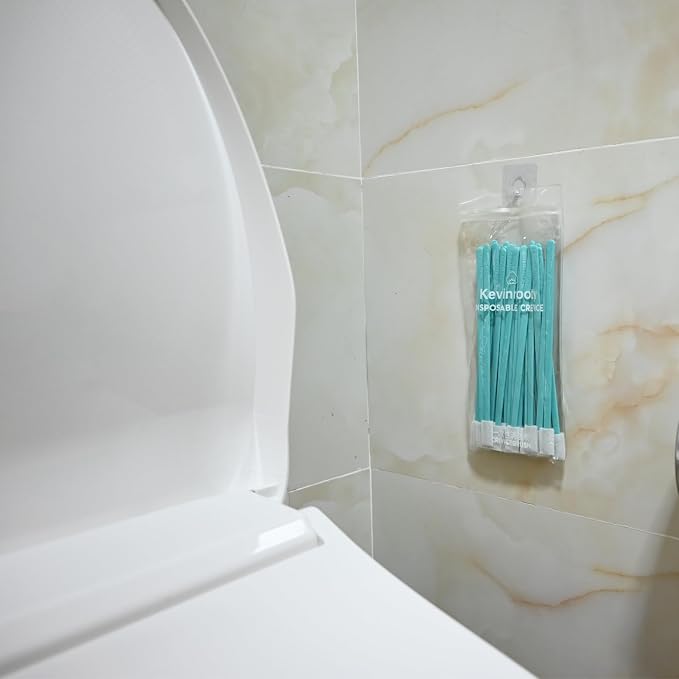 30PCS Crevice Cleaning Brush Tool Kit - Disposable Toilet Brush & Seat Cleaner (Blue)