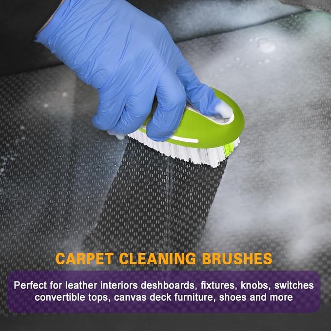 Carpet and Upholstery Cleaning Brush, Household Hard Bristle Brush, Car Plastic Gap Cleaning Brush, Universal Auto Detailing Brush for Car Interior Seat, Clothes and Sofa Cleaning