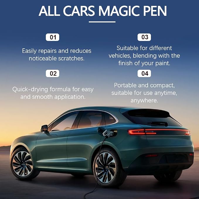 All Cars Magic Pen for Car Scratches, 2 PCS Magic Pen for Car Scratches for All Cars, Scratch Repair Magic Pen for All Types, Simple Quick Fix for Light Scratches and Swirls, Portable Design