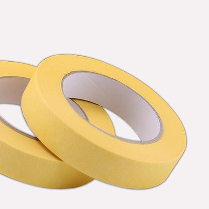 Lichamp 25mm x 50m Yellow Automotive Masking Tape for Painting, Auto Body Masking Tape for Car Detailing, Yellow Painters Tapes 1 inch x 55 Yards x 2 Rolls