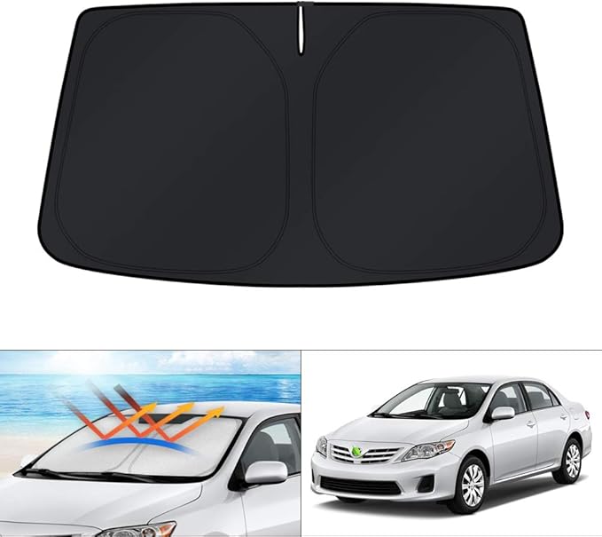 KUST Windshield Sun Shade Custom Fit for Toyota Corolla 2009 2010 2011 2012 2013 Accessories Sunshade Foldable Sun Protector Block UV Rays Keep Car Cooler