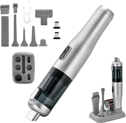AUTOPALS Cordless Car Portable Vacuum Cleaner, 4 in 1 Suck, Blow, Inflate, Vacuum, 18000-20000Pa High Power, Type-C Charging, Battery Level Display, Multi-Nozzles for Car, Home & Pet Hair, Office