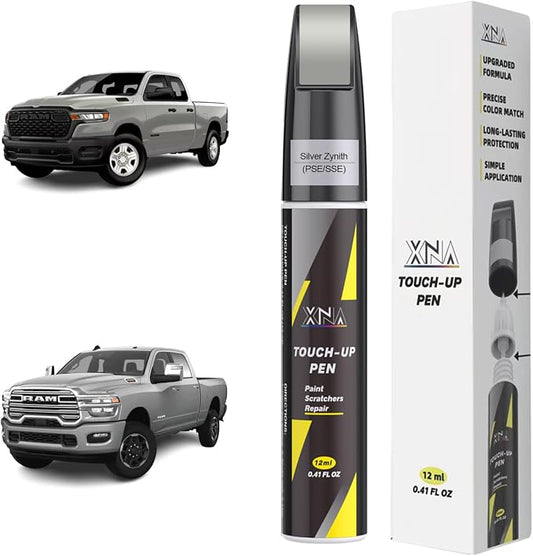 XNA Silver Zynith(PSE/SSE) for Dodge Ram Touch Up Paint, 2 in 1 Car Scratch Remover with Pen Tip and Brush, Exact Color-Matched for Car Paint Scratch Repair, Quick & Easy Fix Chips and Nicks