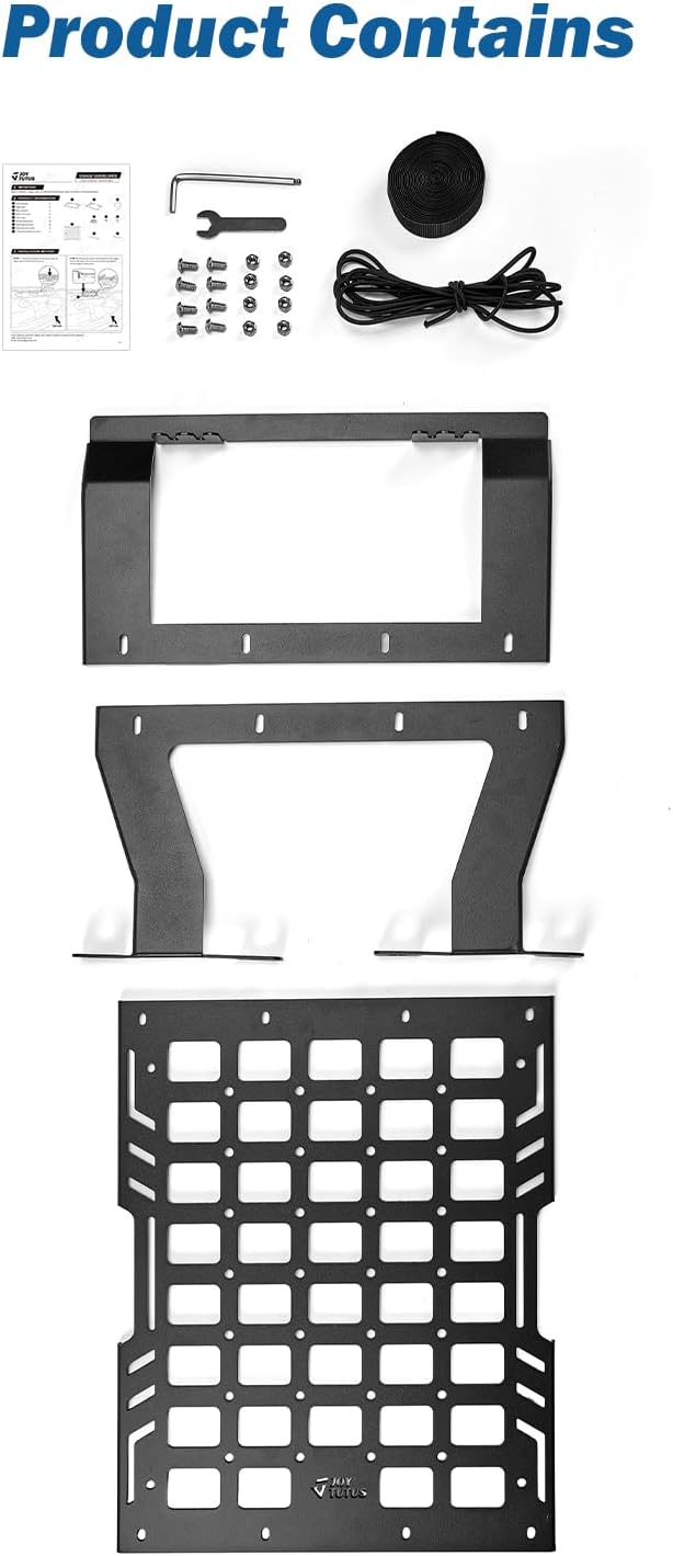 JOYTUTUS Hard Top Roof Rack Molle Panel Compatible with Wrangler JL JLU & Gladiator JT 2018-2026, Wrangler Overhead Molle Panel Storage Cargo Roof Rack, No Drilling(Not for Soft-Top)