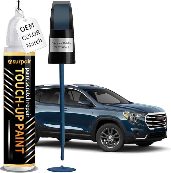 Downpour Metallic GXP/WA136H Touch up Paint for GMC OEM Color Match Car Scratch Repair Kit for Nicks & Chips Scratches Quick & Easy Paint Fix 2-In-1 Car Scratch Remover Pen