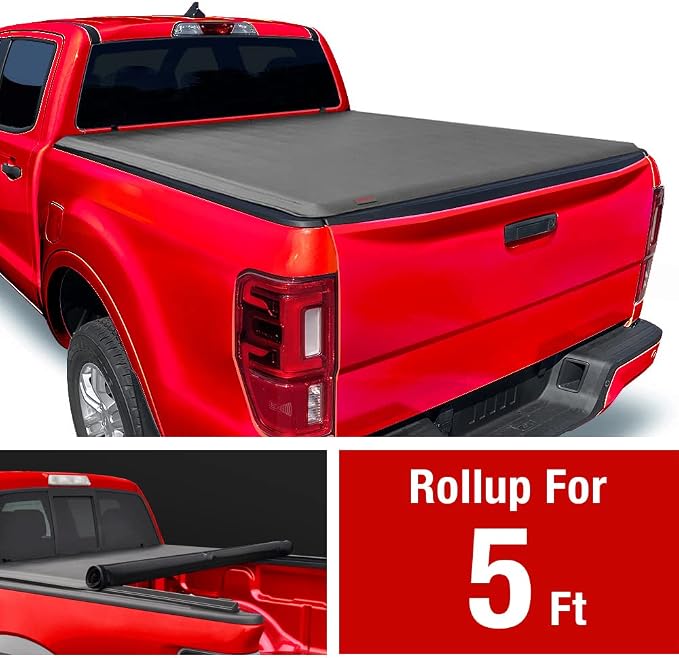 MaxMate Soft Roll-up Truck Bed Tonneau Cover Compatible with 2024-2025 Ford Ranger | 5' (61") Bed | TCF169205