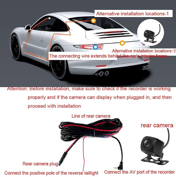 4 Channel 4K Dash Cam Front and Rear Inside, 360° View 1080P Dash Camera for Cars, Super Night Vision, Gravity Sensor, Loop Recording, WDR, 24H Parking Mode, WiFi & APP Control, with 64GB Card