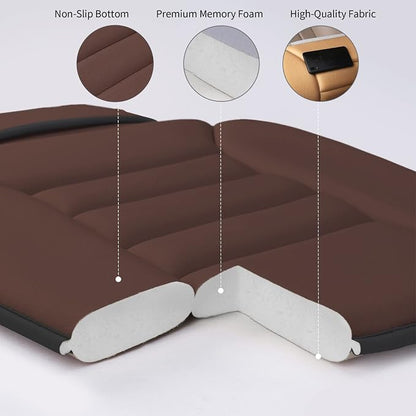 Lofty Aim Premium Car Seat Cushion, Driver Cushion with Comfort Memory Foam & Non-Slip Rubber Bottom, Car Seat Pad Works with 95% of Vehicles and Office Chair or Home (Brown)
