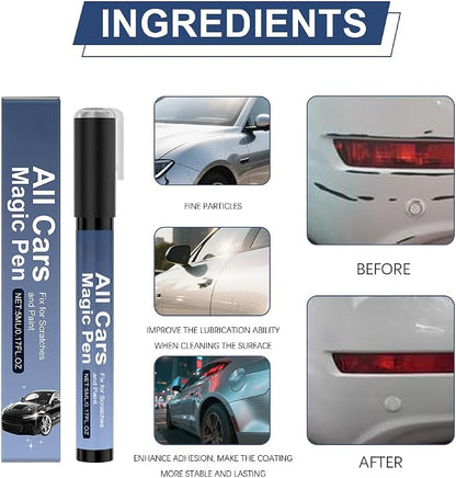 All Cars Magic Pen for Car Scratches, 2 PCS Magic Pen for Car Scratches for All Cars, Scratch Repair Magic Pen for All Types, Simple Quick Fix for Light Scratches and Swirls, Portable Design