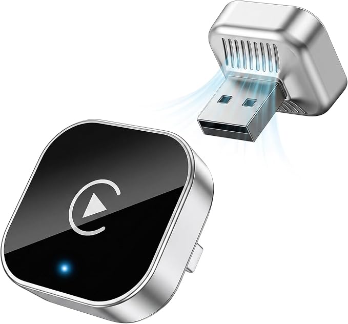 2026 Upgraded Wireless CarPlay Adapter - Fast Auto-Connect, Stable Connection, Mini Size Plug & Play Adapter for iPhone & Android Auto Compatible Cars