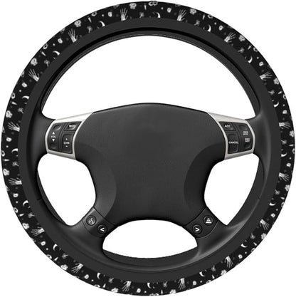 Gothic Steering Wheel Covers Non Slip Neoprene Universal 15 Inch Steering Wheel Protector Car Cover for Men Women