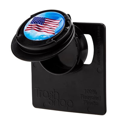Reusable Bag Holders for Trash & Recycling | Eco-Friendly, Adhesive Clip System for Car, RV, Home, Travel, Boat | Recycled Plastic Old Glory - 2 Pack