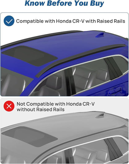 JOYTUTUS Roof Rack Cross Bars Compatible with Honda CR-V and CRV Hybrid 2023 2024 2025 with Raised Rails, Heavy Duty Car Aluminum Crossbars for Roof Racks Suitcases Kayaks Canoes Bikes Skis