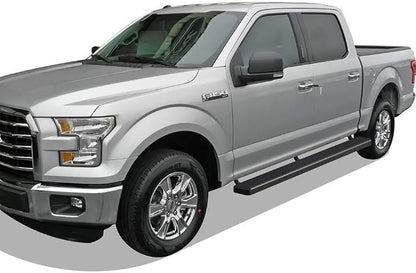 APS 6in Stainless Steel Black Running Boards Compatible with Ford F150 2015-2026 SuperCrew Cab & F150 Lightning 2022-2026 & F-250 F-350 Super Duty 2017-2026 Crew Cab (Nerf Bars Side Steps)