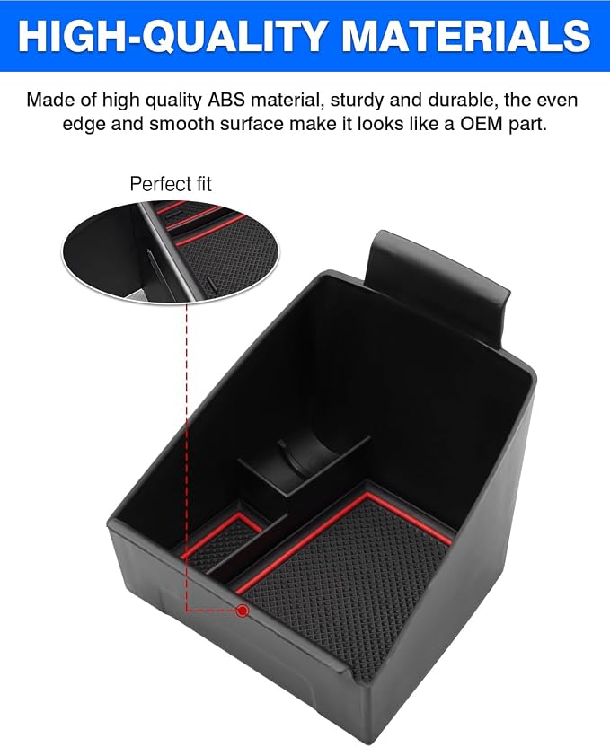 Autorder Center Console Organizer for 2023-2026 Kia NIRO Accessories Armrest Storage Box Secondary Insert Tray with 2 Color Mats