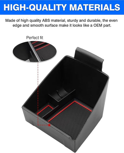 Autorder Center Console Organizer for 2023-2026 Kia NIRO Accessories Armrest Storage Box Secondary Insert Tray with 2 Color Mats