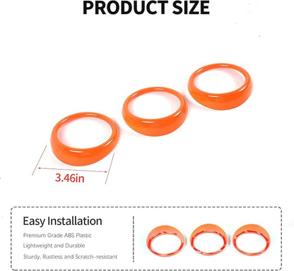 RT-TCZ Center Console Air Conditioner Outlet Vent Trim Cover Ring Interior Accessories for Ford Mustang 2015-2022,3PCS (Orange)