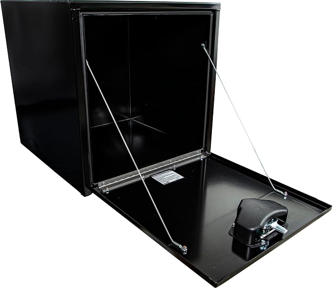 Buyers Products 1704303 Black Steel Underbody Truck Tool Box – 24 x 24 x 30 Inch - Truck Bed & Underbelly RV Storage Box, Locking T-Latch, Weather-Resistant, Heavy-Duty Flatbed Job Box, Made in USA