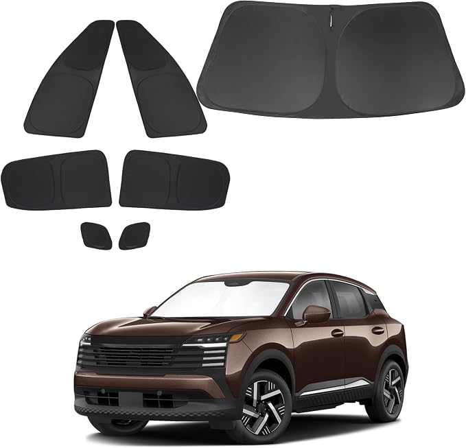 TINGLU Window Shades for Nissan Kicks 2025 2026 Accessories Car Side Full Windows Rear Triangular Windshield Sun Shade Sun UV Rays & Privacy Protection for Camping 7PCS