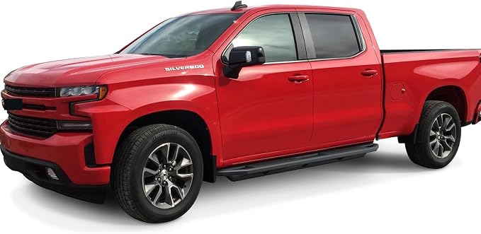 APS 6.5in Side Armor Stainless Steel Running Boards Compatible with Chevy Silverado GMC Sierra 1500 2019-2026 Crew Cab & 2500 HD 3500 HD 2020-2026 (Silverado 1500 LTD Sierra 1500 LD 2022)
