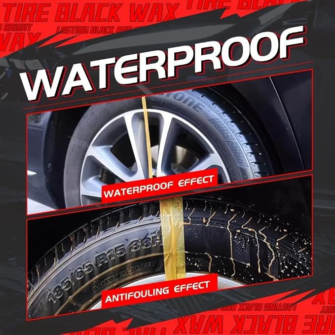 Tire Shine Paste | The Perfect Shine | Durable and User Friendly Tire Dressing | Long Lasting UV Protection for Black Tires, Wheels, & Rubber | 5.29 Oz Kit with Sponge
