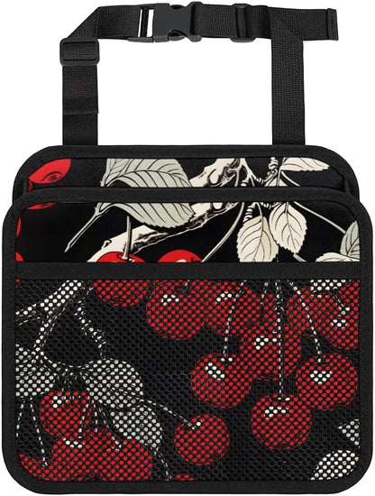 Car Backseat Organizer, PU Leather Back of Seat Cars Hanging Organizer with Pockets Leakproof Car Garbage Bag Hanging Cars Seat Storage Box Travel Accessories Foldable (Cherry Black)