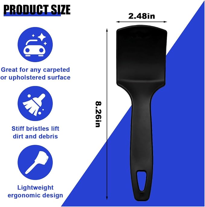 smilfuy 8.3×2.5 Inch Carpet Cleaning Brush, Scrub Brush for Floor Mats, Car Wheel Hub Cleaning Brush for Car Interior and Home, Car Wash Brush Automotive Tire Brush with Soft Bristle Short Handle