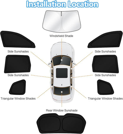 KUST Car Window Shades for Subaru Forester 2014-2017 2018 Windshield Sun Shade Side Window Cover UV Block Privacy Protection Accessories for Camping Blackout Rear Back Full Set 8PCS