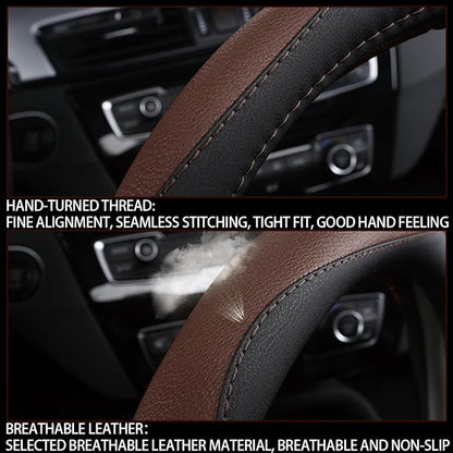 BESULEN Car Steering Wheel Cover, Soft Leather Steering Wheel Protector, Universal Non-Slip Steering Wheel Covers, Comfortable Grip Sweat-Absorbent, Automotive Interior Accessories