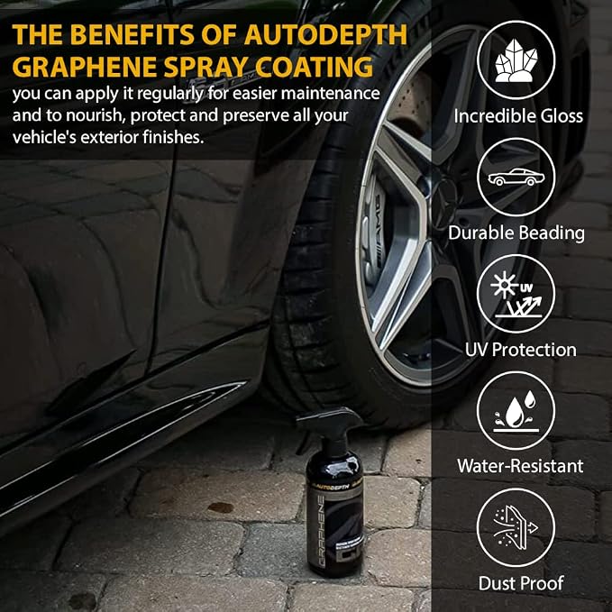 AutoDepth Graphene Ceramic Spray Coating, for Superior Protection & High Shine, Hydrophobic Car Coating Spray, for Car, Boat, Rv, Truck, Alloys, Lasts Upto 12 Months