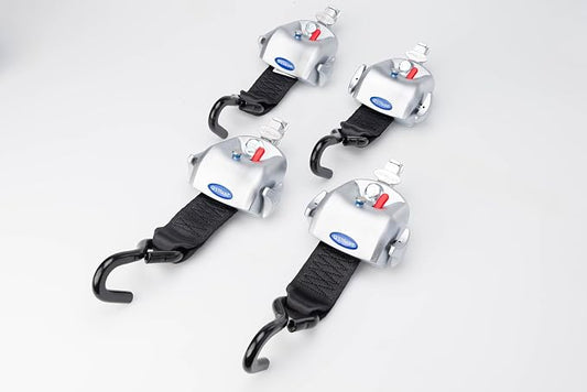 Q’Straint Q-10010 QRT-360 Wheelchair Tie-Down Kit – 4 Fully Automatic Retractors with L-Track Fittings for Vans, Buses & Paratransit Vehicles