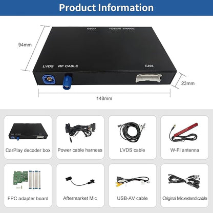 Road Top Wireless CarPlay Interface Decoder for Porsche PCM 3.0 (2008–2012) | CarPlay Retrofit Kit Compatible with Cayenne 911 Cayman Boxster, Support Wireless Carplay, Android Auto, Mirrorlink