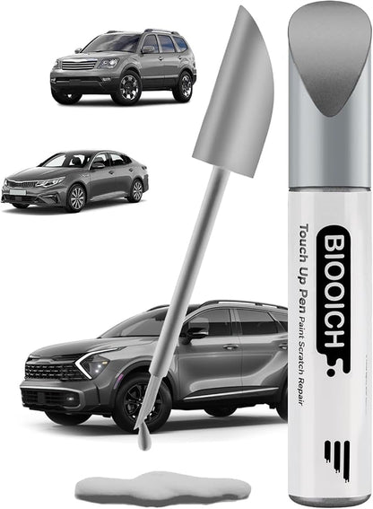 Touch Up Paint Pen Exact Color Match Car Chip and Scratch Repair (for Kia, Titanium Silver(IM))