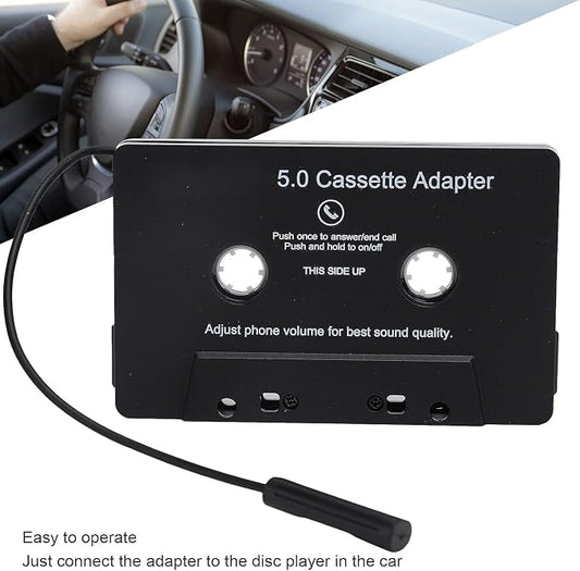 Car Audio Bluetooth 5.0 Cassette Receiver, Cassette Bluetooth Adapter for Car Tape Player, Wireless Cassette Aux Adapter with Hands-Free Calling, Universal Compatibility for Smartphones, Tablets