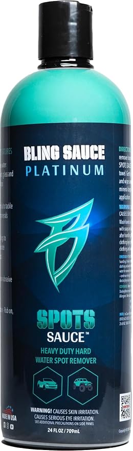 Bling Sauce Platinum Spots Sauce, Heavy-Duty Hard Water Spot Remover for Cars, Trucks, SUVs, 24oz.