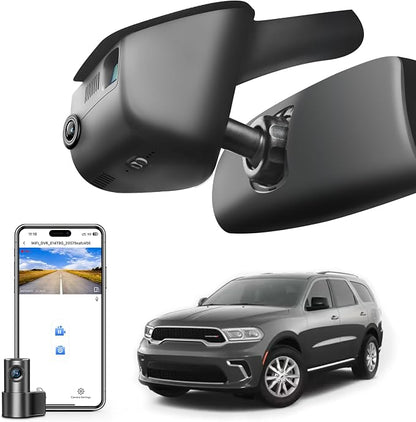 Mangoal Front 4K & Rear 1080P Dash Cam Custom Fit for Dodge Durango 2016-2026 (Model B), GT R/T SRT SXT,Integrated OEM Look, UHD 2160P, WiFi & App,GPS, 128GB Card